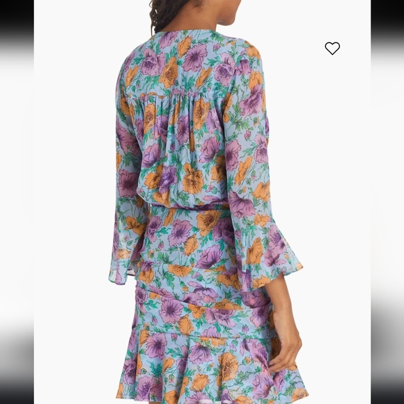 Veronica Beard Sean Floral-Printed Ruched Dress 10 .12 NWT - Picture 8 of 12